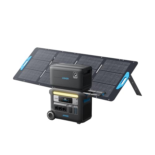 Anker SOLIX F2000 tragbare Powerstation mit 531 Solarpanel und 760 Zusatzakku, PowerHouse 767 mit 200W Solarpanel, 4096Wh LiFePO4 Batterie, GaNPrime Powerhouse Solargenerator von Anker