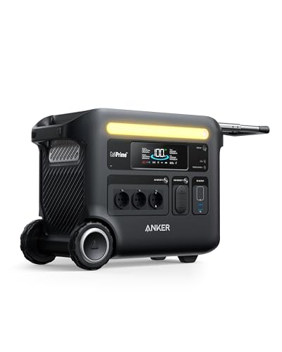 Anker SOLIX F2600 Tragbare Powerstation, 2400W (3600W Max.) Solargenerator, GaNPrime Akku für Zuhause, LiFePO4 Powerstation für Camping & Wohnmobil (Solarpanel optional) von Anker