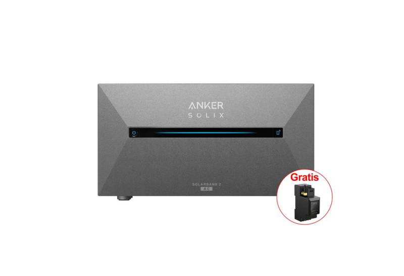 Anker Solaranlage Anker SOLIX Solarbank 2 E1600 AC mit Smarter Zähler (Gratis), 2000,00 W, (Set, 1600Wh All-in-One Stromspeicher inkl), IP65 von Anker