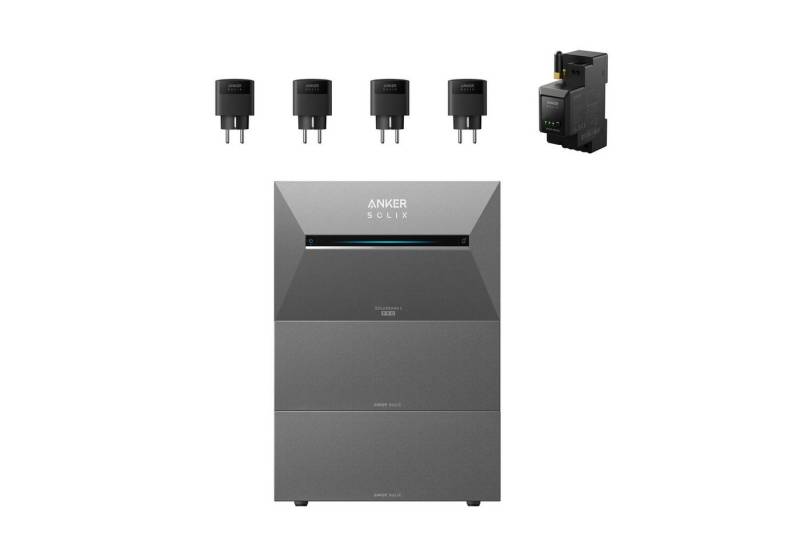 Anker Balkonkraftwerk Anker SOLIX Solarbank 3 E2700 Pro mit Speicher für Balkonkraftwerk, 1800 W, (Speicher mit integriertem Wechselrichter, All-in-One Stromspeicher 2,668kWh), KI-optimiertes Balkonkraftwerk mit Speicher - dynamische Überwachung von Anker