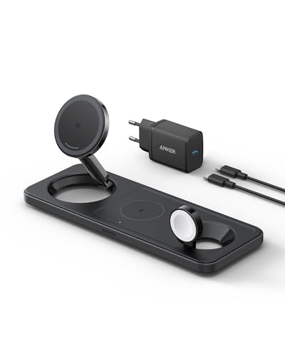 Anker Stacja magnetyczna pozioma MagGo 15W 3-in-1 Czarna Anker Stacja magnetyczna pozioma MagGo 15W 3-in-1 Czarna von Anker