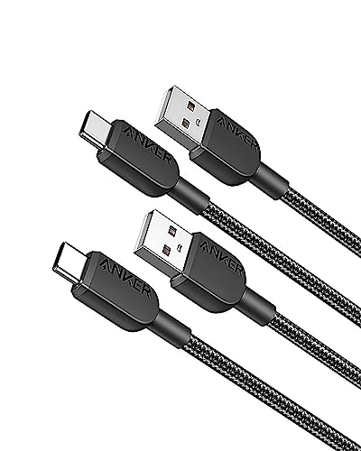 Anker USB C Kabel, [2 Stück 0,9m] Ladekabel USB C Nylon Geflochten Schnellladekabel, USB auf USB C Kabel für Samsung Galaxy S24 S23 S22 Ultra Note 20 iPhone 16 15 14 Pro Max iPad MacBook von Anker