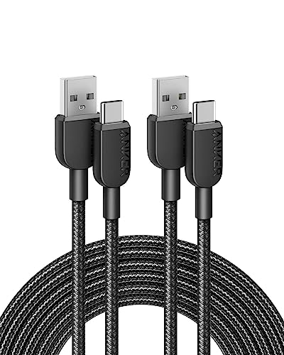 Anker USB C Kabel, [2 Stück 3m] Ladekabel USB C Nylon Geflochten Schnellladekabel, USB auf USB C Kabel für Samsung Galaxy S24 S23 S22 Ultra Note 20 iPhone 16 15 14 Pro Max iPad MacBook von Anker