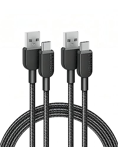 Anker USB C Kabel, [2 Stück 1,8m] Ladekabel USB C Nylon Geflochten Schnellladekabel, USB auf USB C Kabel für Samsung Galaxy S24 S23 S22 Ultra Note 20 iPhone 16 15 14 Pro Max iPad MacBook von Anker