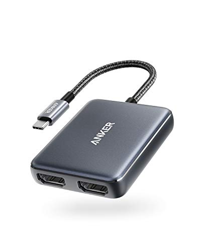 Anker USB-C auf Dual HDMI Adapter, kompakter USB-C Hub, unterstützt 4K@60Hz und Duales 4K@30Hz, kompatibel mit MacBook Pro, MacBook Air, iPad Pro, XPS und mehr, kompatibel mit Thunderbolt 3 Ports von Anker