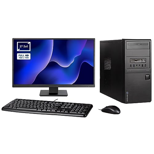 Ankermann Desktop Office PC Komplettset | 27 Zoll Monitor/Tastatur/Maus | Intel Core i5 4570 | Intel HD Grafik | 16GB RAM | 480 GB SSD | 500GB HDD | Windows 10 | WLAN | LibreOffice von Ankermann-PC