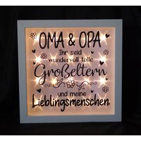 Leuchtrahmen, Beleuchteter Bilderrahmen " Oma Und Opa ", Großeltern, Beleuchtung, Geschenk, Dekoration, Wohnaccessoires Leuchtrahmen, Beleuchteter Bilderrahmen " Oma Und Opa ", Großeltern, Beleuchtung, Geschenk, Dekoration, Wohnaccessoires von AnkesHandmadeShop