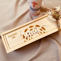 Aufbewahrungsbox Für Taufkerzen | Personalisierte Kerzenbox Mit Namen Holzkiste Gravur Die Taufkerze von AnkeskreativeSuite