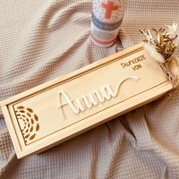 Aufbewahrungsbox Für Taufkerzen | Personalisierte Kerzenbox Mit Namen Holzkiste Gravur Die Taufkerze von AnkeskreativeSuite