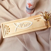 Aufbewahrungsbox Für Taufkerzen | Personalisierte Kerzenbox Mit Namen Holzkiste Gravur Die Taufkerze von AnkeskreativeSuite