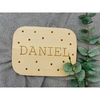 Frühstücksbrett Personalisiert Namensbrett Kind Schneidebrett Punkte von AnkeskreativeSuite