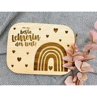 Frühstücksbrett Schneidebrett Lehrerin Geschenk Abschied Schule von AnkeskreativeSuite