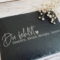 Gedenkplatte Für Grab | Steinplatte Mit Gravur Stein Grabschmuck Grabdekoration Aus Naturstein Schöner Trauerspruch von AnkeskreativeSuite