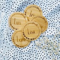 Personalisierter Untersetzer Aus Bambus | Individuelles Geschenk Zur Hochzeit Oder Zum Geburtstag Für Unternehmen von AnkeskreativeSuite