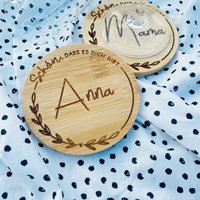Personalisierter Untersetzer Aus Bambus | Individuelles Geschenk Zur Hochzeit Oder Zum Geburtstag Für Unternehmen von AnkeskreativeSuite
