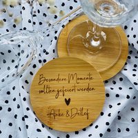 Personalisierter Untersetzer Aus Bambus | Individuelles Geschenk Zur Hochzeit Oder Zum Geburtstag Jubiläum Der Firma von AnkeskreativeSuite