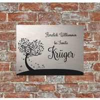 Personalisiertes Türschild Baum Haustürschild Klingelschild Verschiedene Größen - Hingucker An Ihrer Tür von AnkeskreativeSuite
