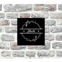Türschild Personalisiert Blumenkranz Haustürschild Klingelschild von AnkeskreativeSuite