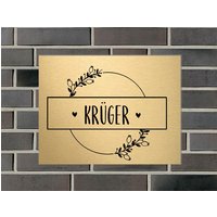 Türschild Personalisiert Haustürschild Klingelschild Acryl Blumenkranz von AnkeskreativeSuite