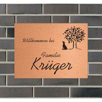 Türschild Personalisiert Haustürschild Klingelschild Acryl Kupfer Schwarz von AnkeskreativeSuite