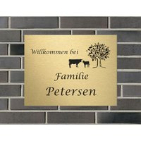 Türschild Personalisiert Haustürschild Klingelschild Acryl Messing Schwarz von AnkeskreativeSuite