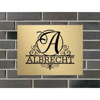 Türschild Personalisiert Haustürschild Klingelschild Acryl Messing Schwarz Türschild Personalisiert Haustürschild Klingelschild Acryl Messing Schwarz von AnkeskreativeSuite