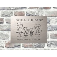 Türschild Personalisiert Haustürschild Klingelschild Acryl Silber Schwarz von AnkeskreativeSuite