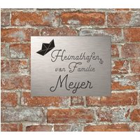Türschild Personalisiert Haustürschild Klingelschild Acryl Silber Schwarz von AnkeskreativeSuite