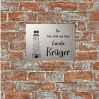 Türschild Personalisiert Haustürschild Klingelschild Acryl Silber Schwarz von AnkeskreativeSuite
