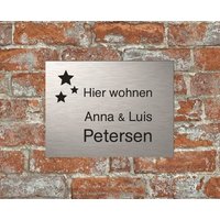 Türschild Personalisiert Haustürschild Klingelschild Acryl Silber Schwarz von AnkeskreativeSuite