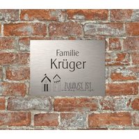 Türschild Personalisiert Haustürschild Klingelschild Acryl Silber Schwarz von AnkeskreativeSuite