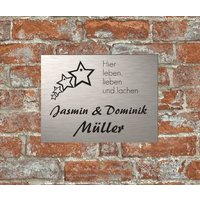 Türschild Personalisiert Haustürschild Klingelschild Acryl Silber Schwarz von AnkeskreativeSuite