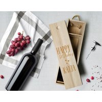 Weinbox Mit Gravur | Weinkiste Geschenk Individuell Gestalten Als Hochzeitsgeschenk Weinpräsent Holzoptik von AnkeskreativeSuite