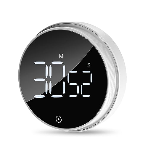 Ankilo Küchentimer Digitale, Magnetisch, Eieruhr, Kurzzeitwecker, LED Visuelle Timer, Lauter Alarm, Countdown Countup Timer für Kochen, Backen, Sport, Studieren Weiß von Ankilo
