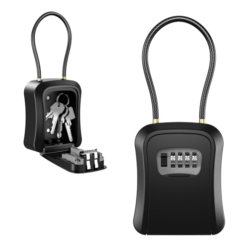 Ankilo Schlüsseltresor Schlüsselbox, Re-settable Code Key Storage Lock Box mit 4 Ziffernkombination, Schlüsselsafe, Hängend & Wandmontage Schlüsselkasten, Key Lock Box Rostfrei Legierung von Ankilo