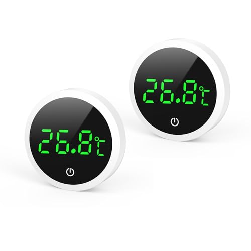 Ankilo Neueste Aquarium Thermometer – Drahtloses Aquarienthermometer Digital mit Touch Screen und LED-Display, Hochpräzise Temperaturmessung für Süßwasser & Meerwasser,weiß von Ankilo