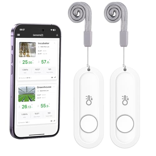 Ankilo Neueste Bluetooth Thermometer Hygrometer, Mini Kabelloses Thermo Hygrometer mit Smart Sensor App, Digital Thermometer mit Datenexport für Haus Garage Babyzimmer 2er Pack Ankilo Neueste Bluetooth Thermometer Hygrometer, Mini Kabelloses Thermo Hygrometer mit Smart Sensor App, Digital Thermometer mit Datenexport für Haus Garage Babyzimmer 2er Pack von Ankilo