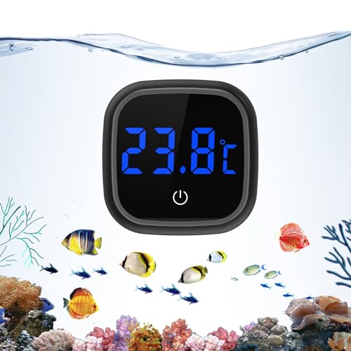 Ankilo Aquarium Thermometer, Aquarienthermometer Digital mit Touch Screen,LED Kabelloses Temperaturmessgerät, Marine Thermometer,Digitales Wasser Thermometer für Süßwasser Meerwasser Reptilien Schwarz Ankilo Aquarium Thermometer, Aquarienthermometer Digital mit Touch Screen,LED Kabelloses Temperaturmessgerät, Marine Thermometer,Digitales Wasser Thermometer für Süßwasser Meerwasser Reptilien Schwarz von Ankilo