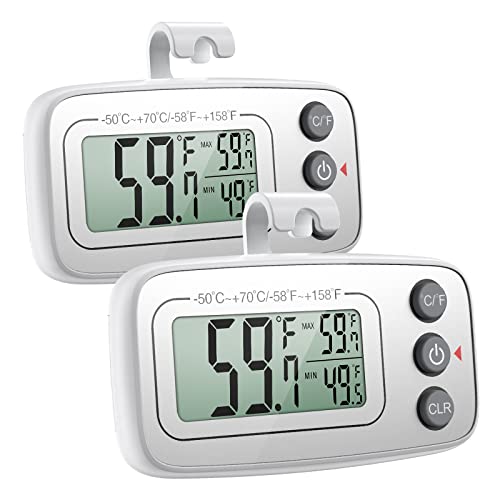 Thermometer Hygrometer Ankilo Digitale Kühlschrankthermometer Gefrierschrankthermometer Kabelloses Innenthermometer mit LCD-Anzeige, Magnetisch, Max/Min Aufzeichnungsfunktion für Zuhause, Restaurants Thermometer Hygrometer Ankilo Digitale Kühlschrankthermometer Gefrierschrankthermometer Kabelloses Innenthermometer mit LCD-Anzeige, Magnetisch, Max/Min Aufzeichnungsfunktion für Zuhause, Restaurants von Ankilo