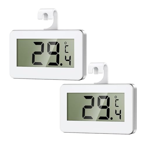 Ankilo Digitale Kühlschrank Thermometer, Digitale Gefrierschrank Thermometer, Mini Kabelloses Innenthermometer, Innenraum Thermometer für Zuhause, Restaurants, 2 Stück von Ankilo