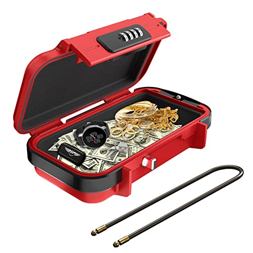 Tragbarer Tresor, Sicherheitsbox mit Zahelncode,Wasserdicht Anti-Diebstahl Mini Tresor Zahlenschloss mit abnehmbarem Drahtseil Sicherheitssafe,Schlüsseltresor Schlüsselbox für Hause,Büro,Hotel von Ankilo