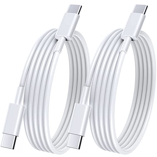 USB C auf USB C Kabel 2Pack 100W 2M USB C to USB C Schnellladekabel 5A PD 4.0 USB C Ladekabel Kompatibel mit Apple iPhone 15/15 Pro/15 Pro Max, Samsung S23 S22 S21 MacBook Pro/Air, Huawei (Weiß) von Ankoda