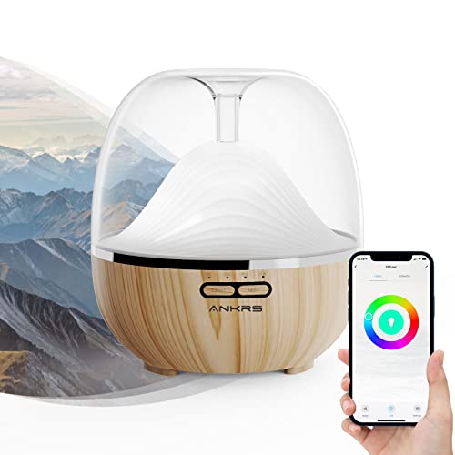 Smart Alexa Diffuser Aroma Wifi 600ml, Ankrs Diffusor Ätherische Öle Aroma Luftbefeuchter, WLAN Diffuser kompatibel mit Alexa/Google Home, Smart home, Ultra Quiet, BPA Free für Schlafzimmer, Büro, Spa Smart Alexa Diffuser Aroma Wifi 600ml, Ankrs Diffusor Ätherische Öle Aroma Luftbefeuchter, WLAN Diffuser kompatibel mit Alexa/Google Home, Smart home, Ultra Quiet, BPA Free für Schlafzimmer, Büro, Spa von Ankrs