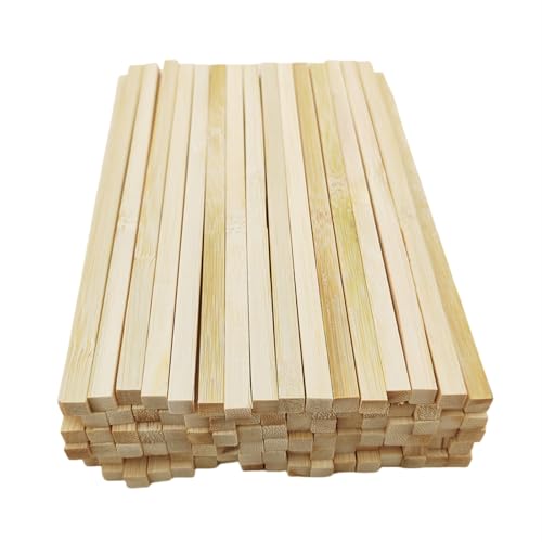 Natürliche Bambusstreifen, 0,8 x 0,8 cm, quadratisch, 20 cm lang, unlackiert, quadratisch, Bambusstreifen zum Basteln, 100 Stück von Anktily