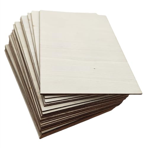 Anktily: 30 Stück rechteckige Sperrholzplatten, 10 x 15 cm, Lindenholz, unlackiert, für Heimwerker, Basteln, Malen, Gravieren Anktily: 30 Stück rechteckige Sperrholzplatten, 10 x 15 cm, Lindenholz, unlackiert, für Heimwerker, Basteln, Malen, Gravieren von Anktily