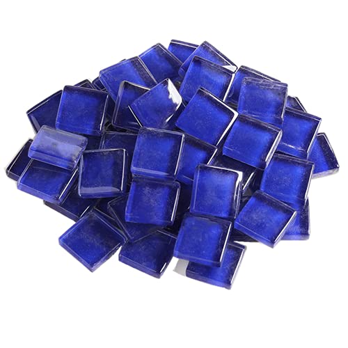 Glasmosaikfliesen Mosaiksteine 200g, Bulk-Quadrat Glassteine Glasfliesen, Glasstücke für Basteln, Haus Deko,1,5 x 1,5 cm(Königsblau) von Anktily