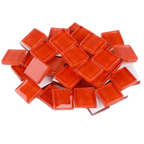 Glasmosaikfliesen Mosaiksteine 200g, Bulk-Quadrat Glassteine Glasfliesen, Glasstücke für Basteln, Haus Deko,1,5 x 1,5 cm(Rot) von Anktily