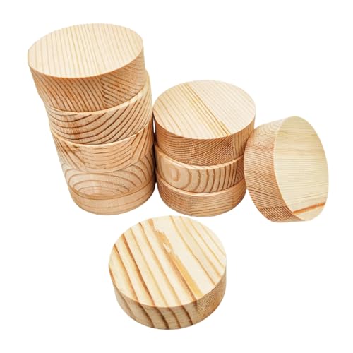 Kreisschild aus Kiefernholz, blanko, unlackiert, rund, für Bastelprojekte, Gravur, Holzverbrennung, Malerei (5 x 1,5 cm/10 Stück) von Anktily