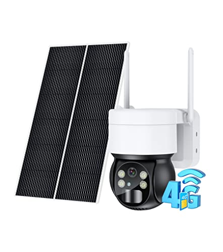 Ankway 4G LTE Überwachungskamera mit SIM Karte 2K HD 3MP Kabellos Solar PTZ Kamera Outdoor 355/90 Schwenkbar Farbnachtsicht PIR-Bewegungsmelder 2-Wege-Audio IP66 von Ankway