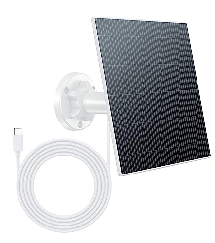 Ankway 6W Solarpanel für Akku Überwachungskamera Aussen, Type C/Mirco Schnittstelle, Solar WLAN IP Kamera Outdoor, 360° Einstellbare Halterung, Non-Stop-Solar(3m Kabel) von Ankway